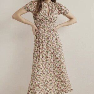 Boden Ruched Jersey Midi Tea Dress Size 4